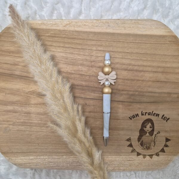Pen beige strik