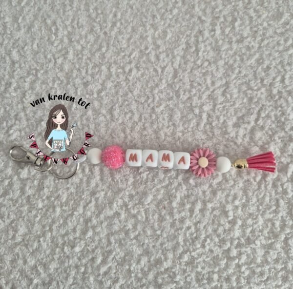 Sleutelhanger Mama donker roze