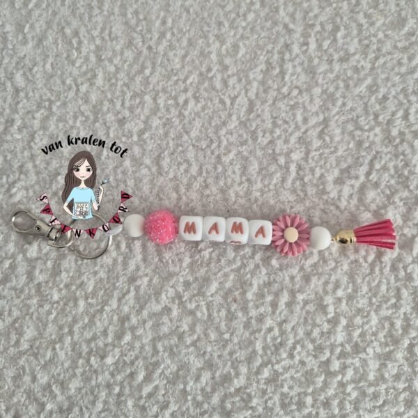 Sleutelhanger Mama donker roze