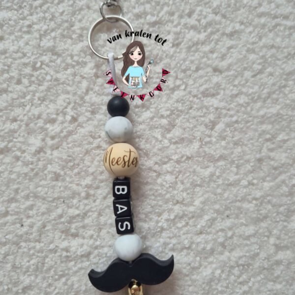 Sleutelhanger met naam voor de meester