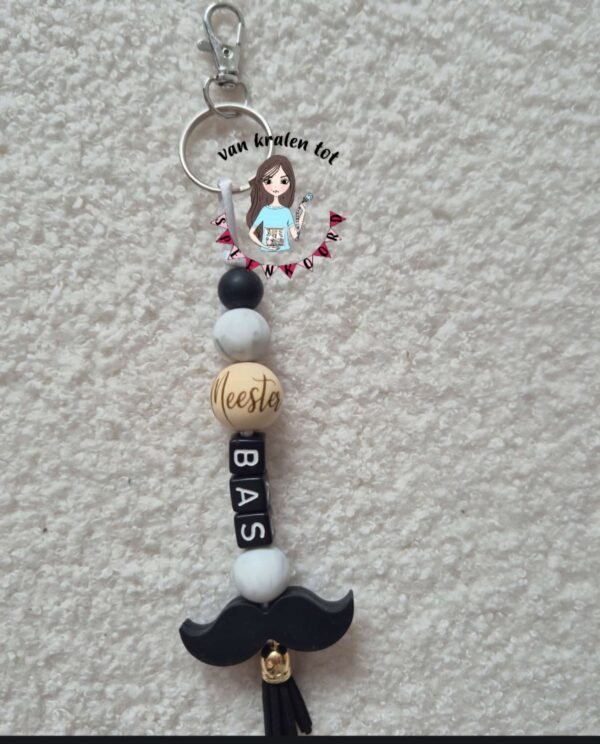 Sleutelhanger met naam voor de meester
