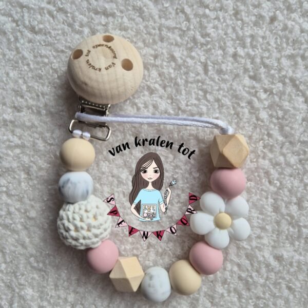 Speenkoord met witte bloem