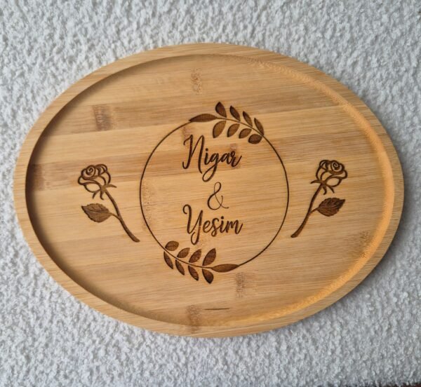 Houten ovale serveerplank