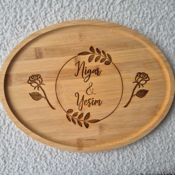 Houten ovale serveerplank