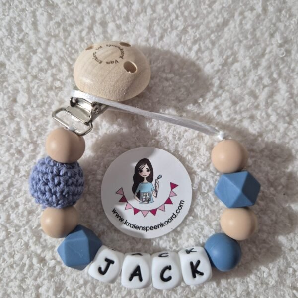 Speenkoord Jack staal blauw