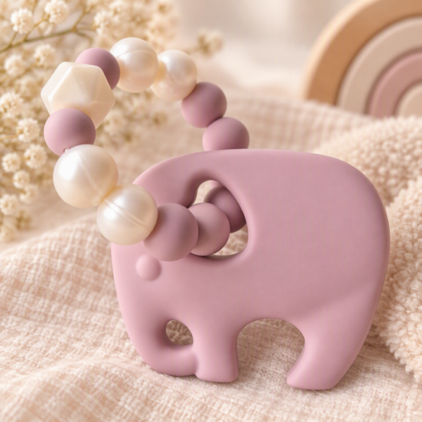 Bijtring roze olifant