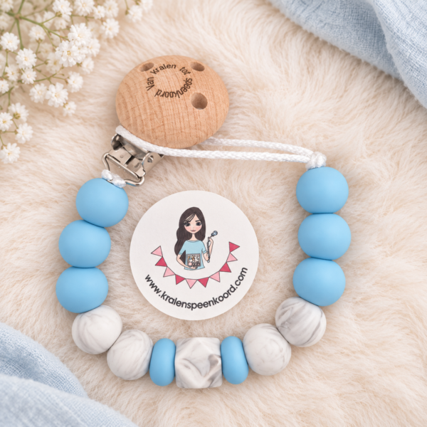 Speenkoord blauw/marmer