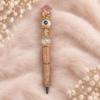 Pen met roos topper perzik